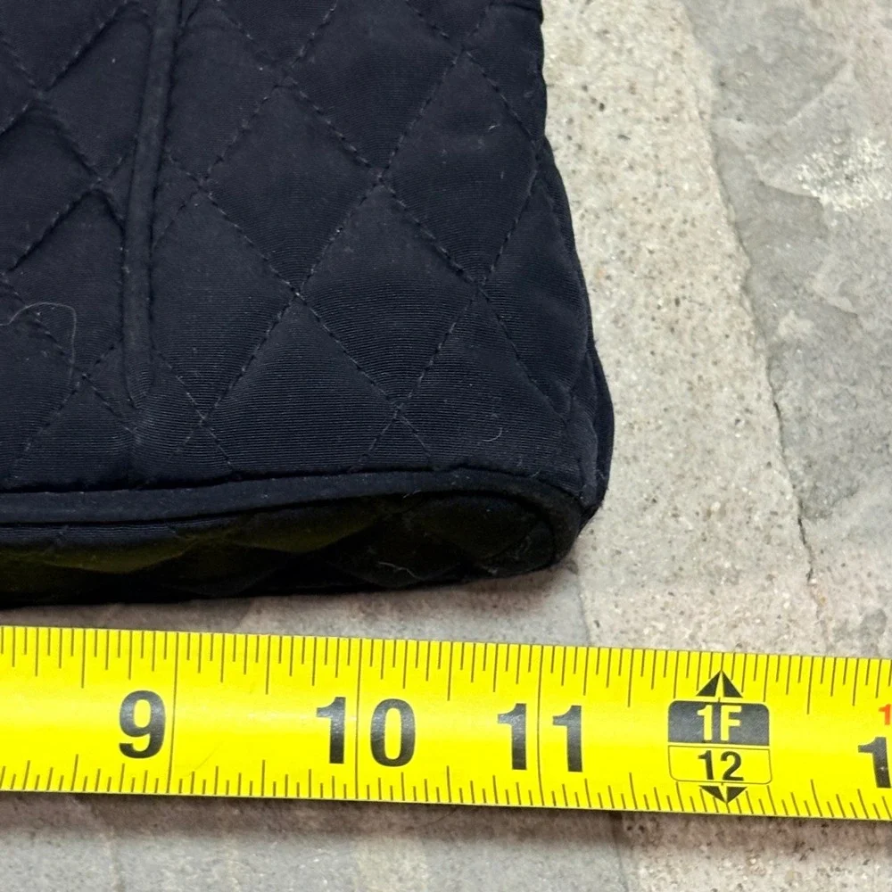 Vera Bradley Quilted Black‎ Crossbody Bag Leopard Print Lined Zip Front Pocket